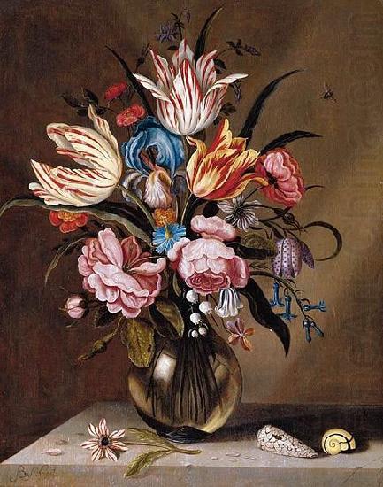 Abraham Bosschaert Flowers in a Glass Vase oil painting picture